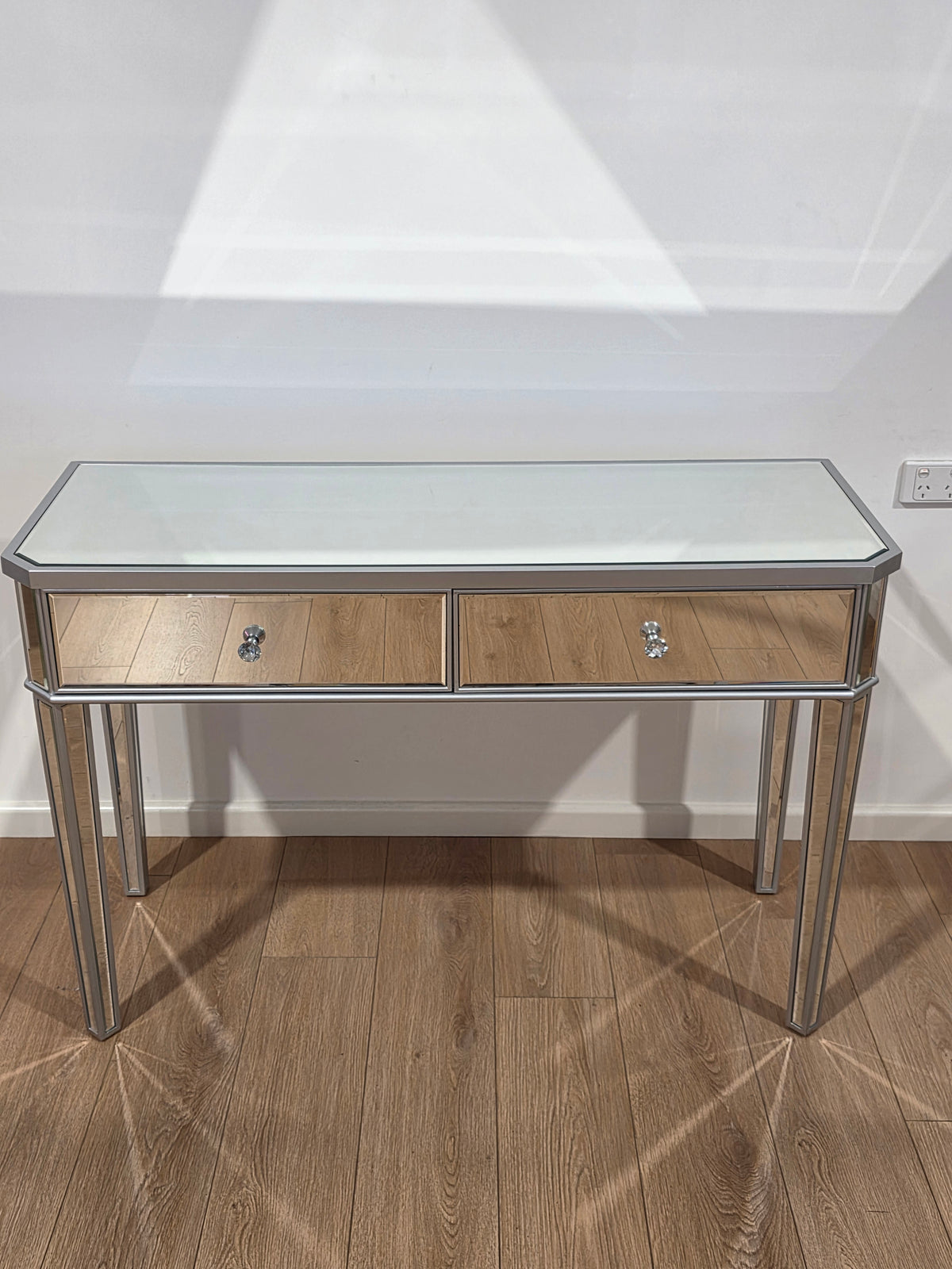 Clearance - 2 Drawers Mirrored Table