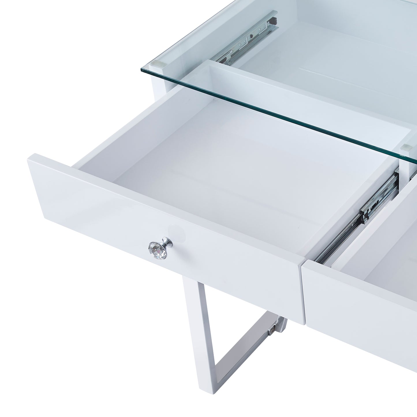 HIGH QUALITY - Mini Coco Makeup Table with Clear Glass Top