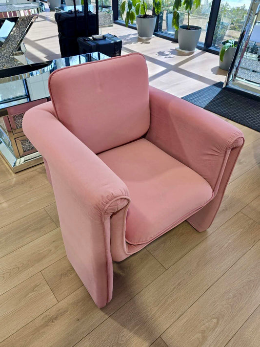 Blush Velvet Accent Chair