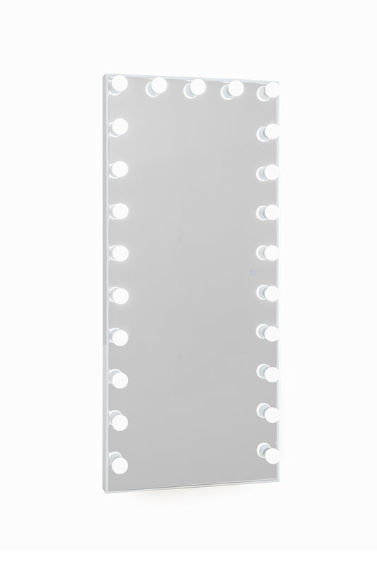 Hollywood Floor Mirror with Sensor Dimmer + Tri-Lights