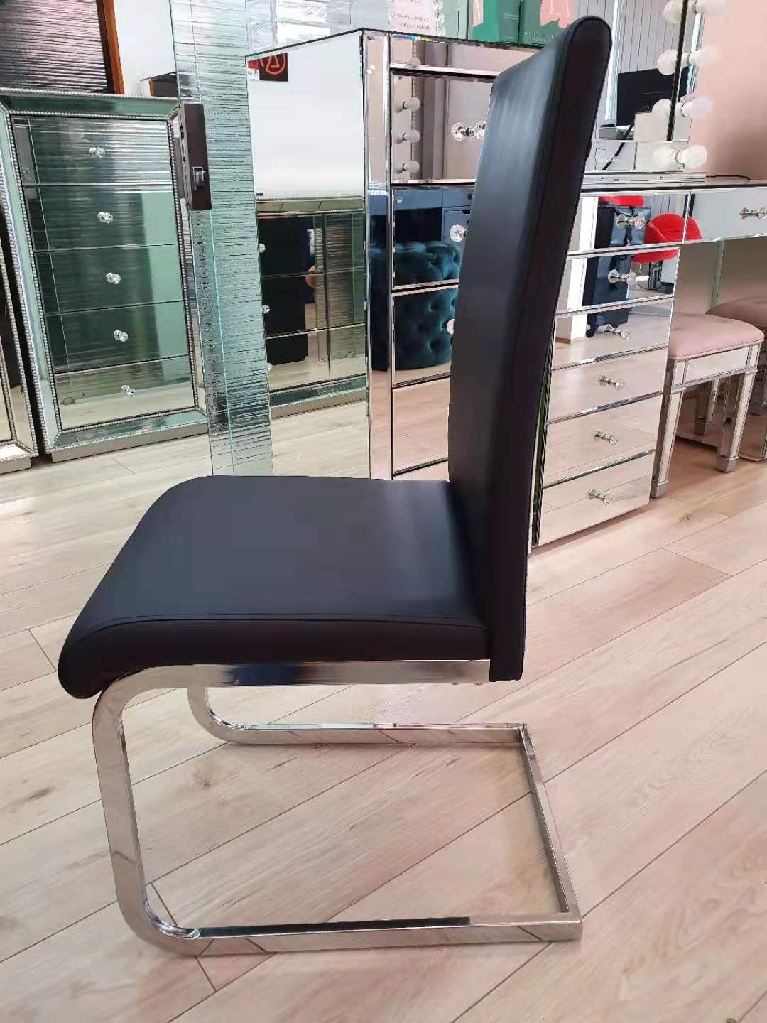 High Quality - Modern PU Leather Chair with Chrome Legs
