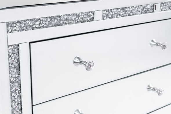3 Drawers Mirrored Chest with Crushed Diamonds