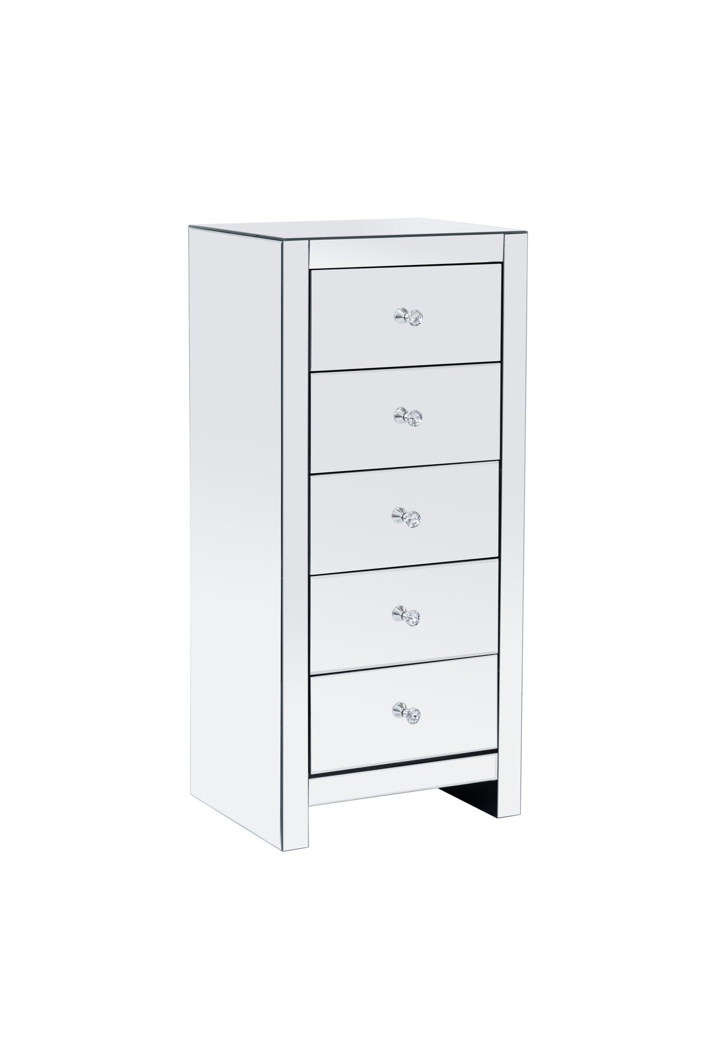 Stock Clearance - 5 Drawers Mirrored Tallboy / Side Drawers