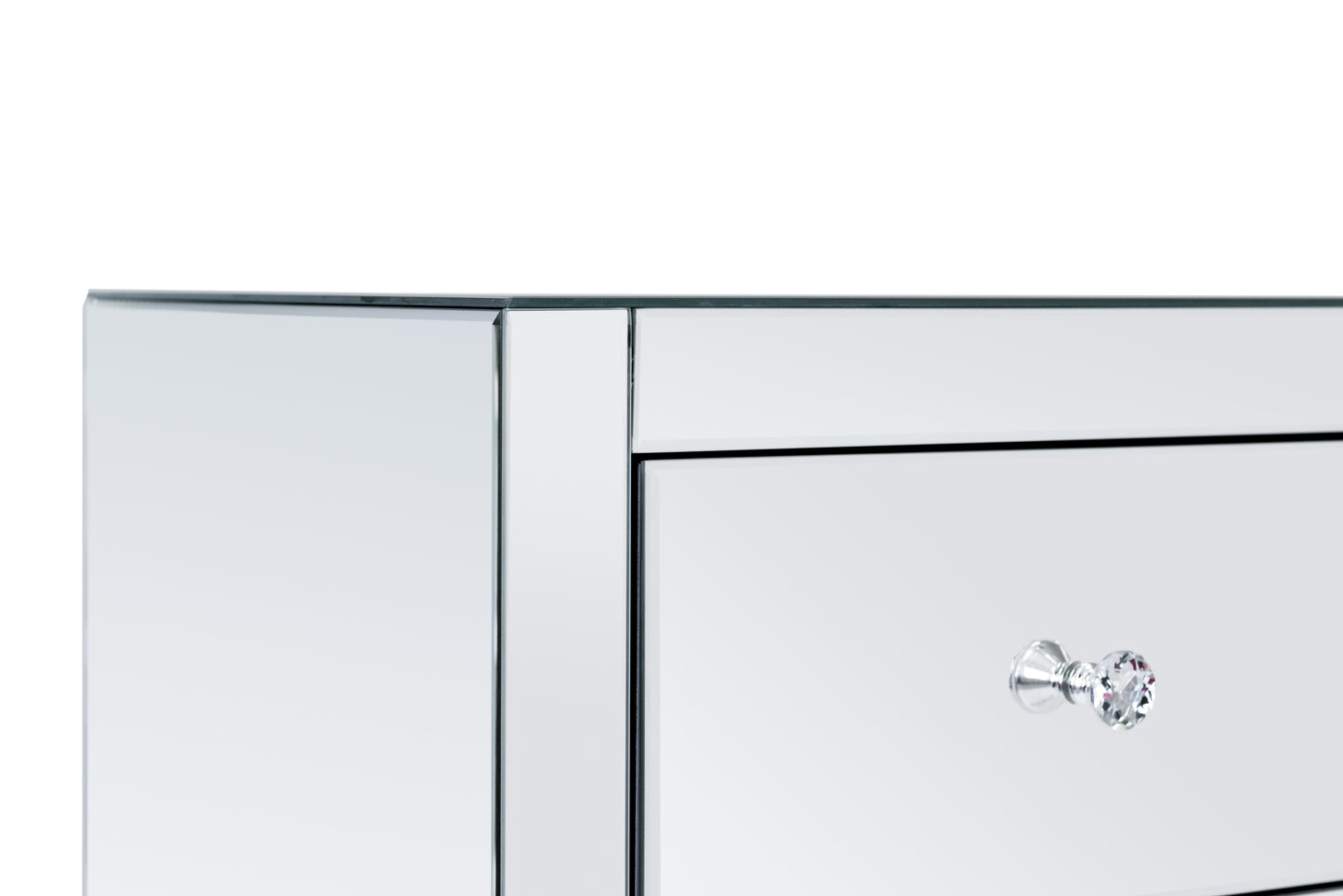 Stock Clearance - 5 Drawers Mirrored Tallboy / Side Drawers