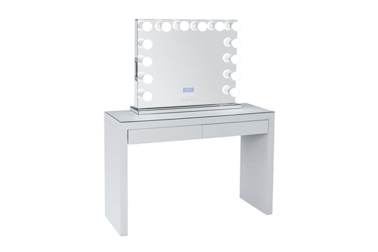 VALENTINA Hollywood Makeup Mirror + 2 Drawers Vera Makeup Table (Semi-Assembled)