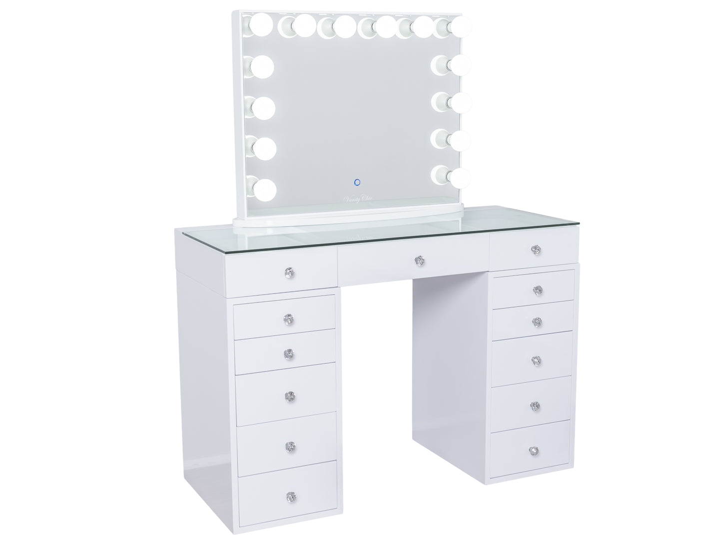 HIGH QUALITY - Mini MILA ROSE Beauty Station + Large YSABEL Makeup Mirror with Lights