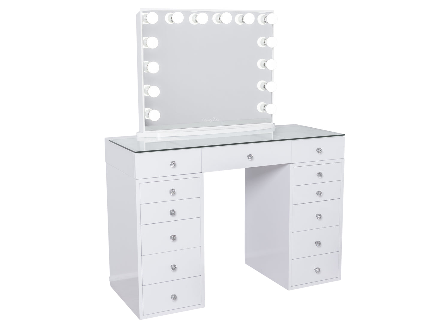 HIGH QUALITY - Mini MILA ROSE Beauty Station + Large YSABEL Makeup Mirror with Lights