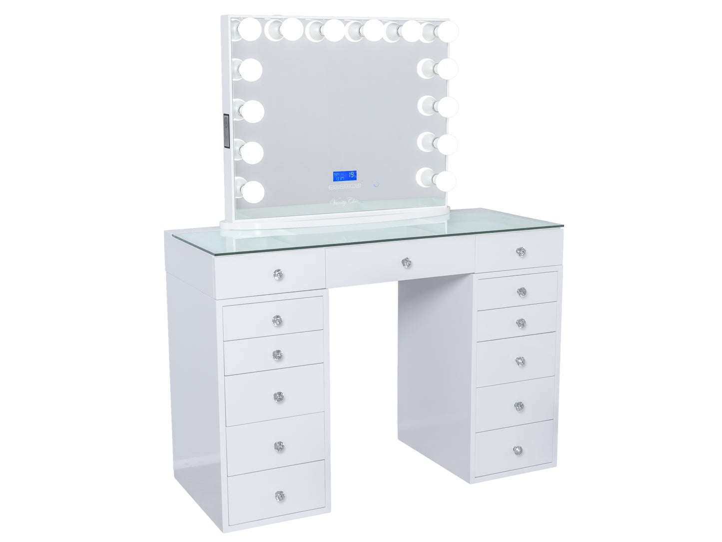 HIGH QUALITY - Mini MILA ROSE Beauty Station + Large YSABEL Makeup Mirror with Lights