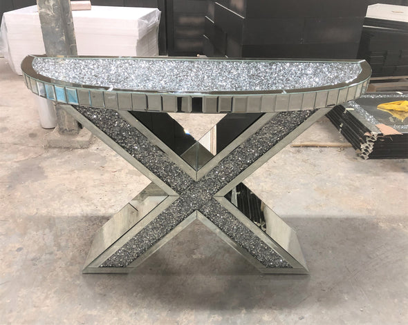 XENO Console / Hallway Table with Crushed Diamond