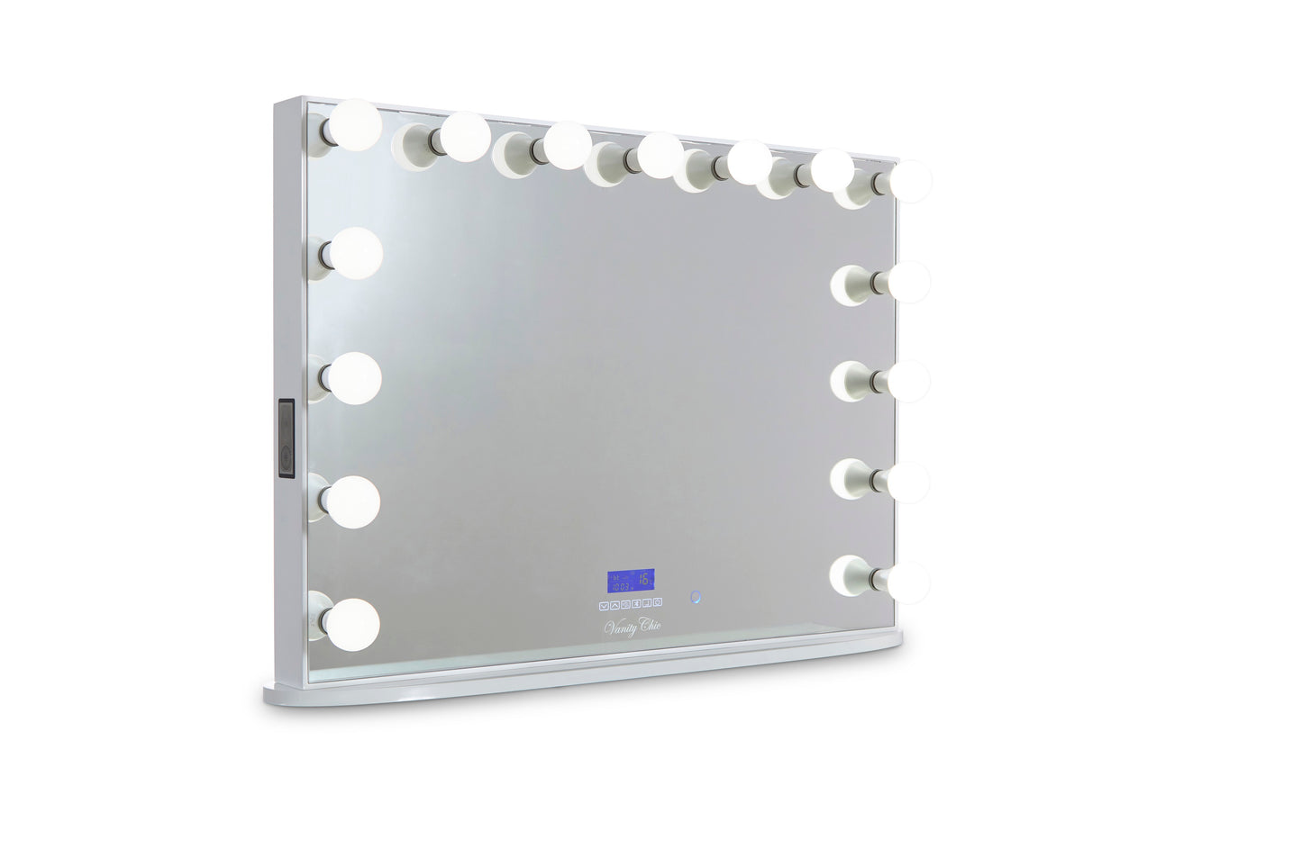 HIGH QUALITY - AVA ROSE Beauty Station (Clear Glass Top) + XL YSABEL Hollywood Makeup Mirror with Lights