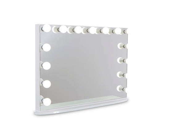 PRE-ORDER: AVA ROSE Beauty Station (Clear Glass Top) + XL YSABEL Hollywood Makeup Mirror with Lights