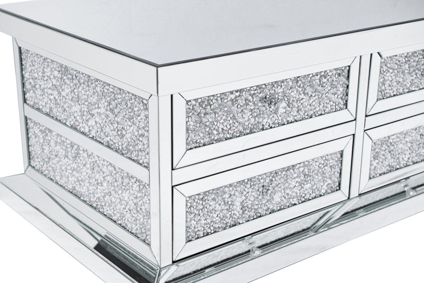 CLEARANCE! 8 Drawers Coffee Table with Crushed Diamonds