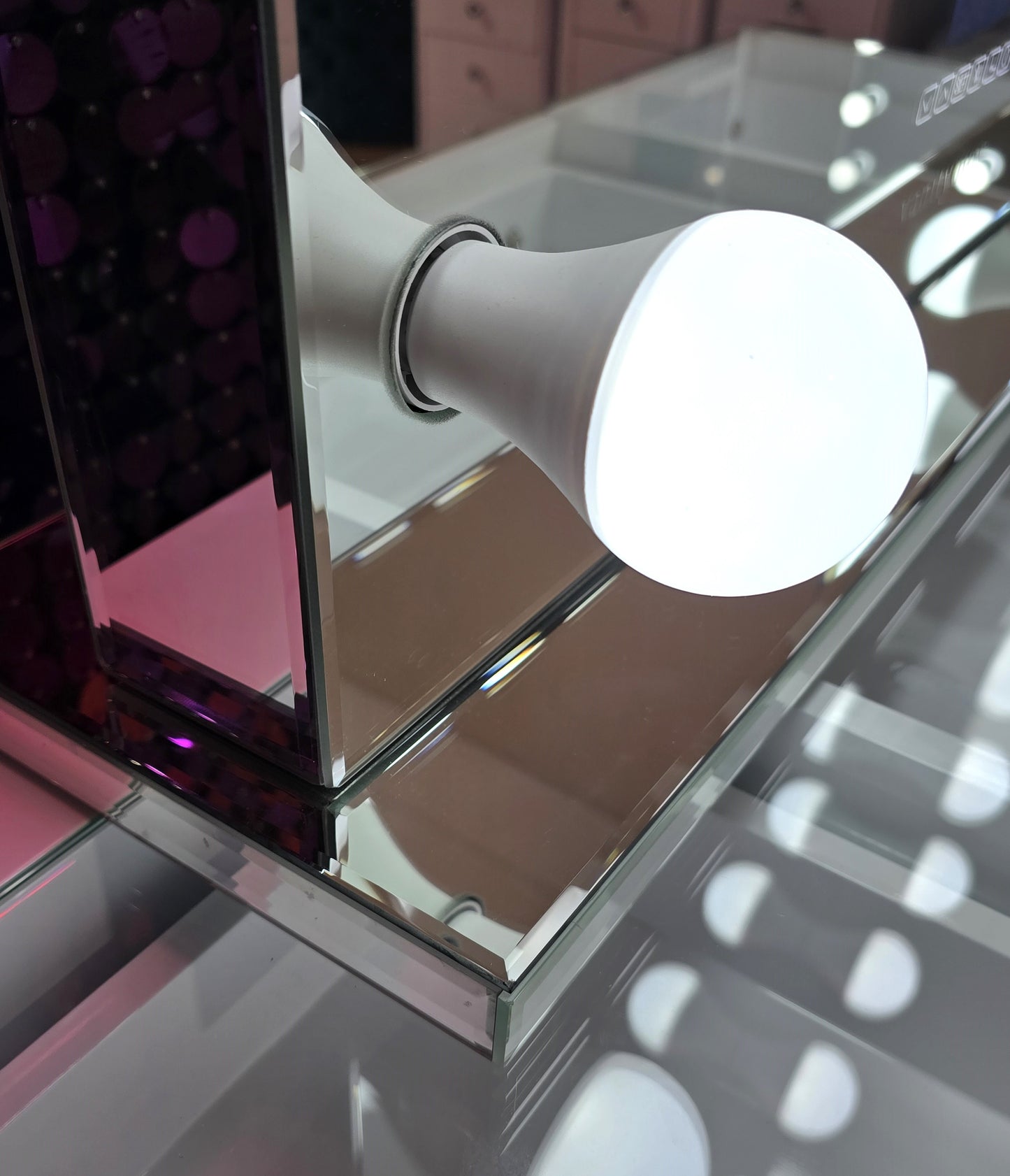 Mini MILA ROSE Beauty Station + Large Valentina Makeup Mirror with Lights