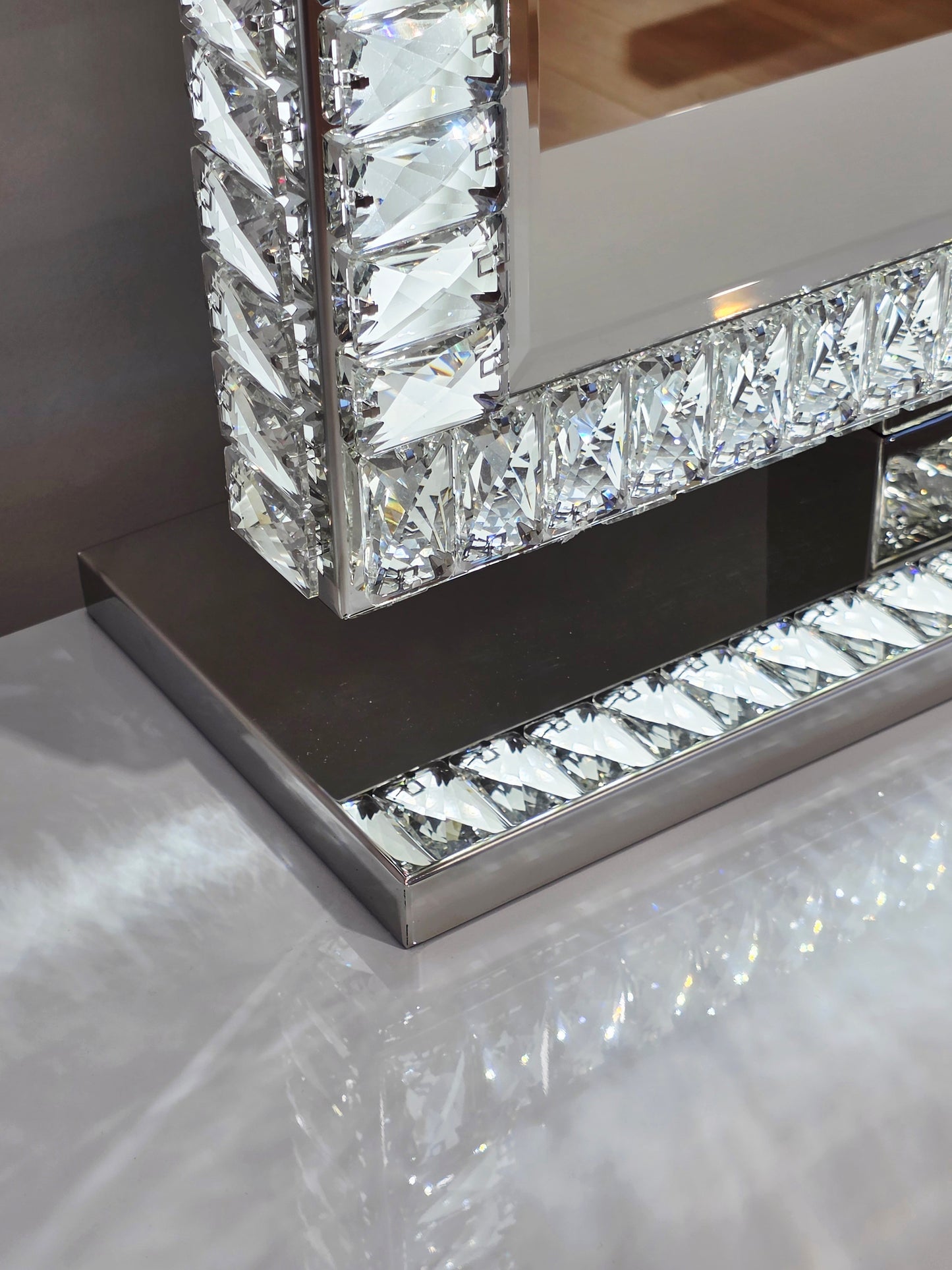 HIGH QUALITY - Mini Mila Rose Beauty Station + Large DiamondX Makeup Mirror with Tri-Lighting + Alexa Pink Ottoman