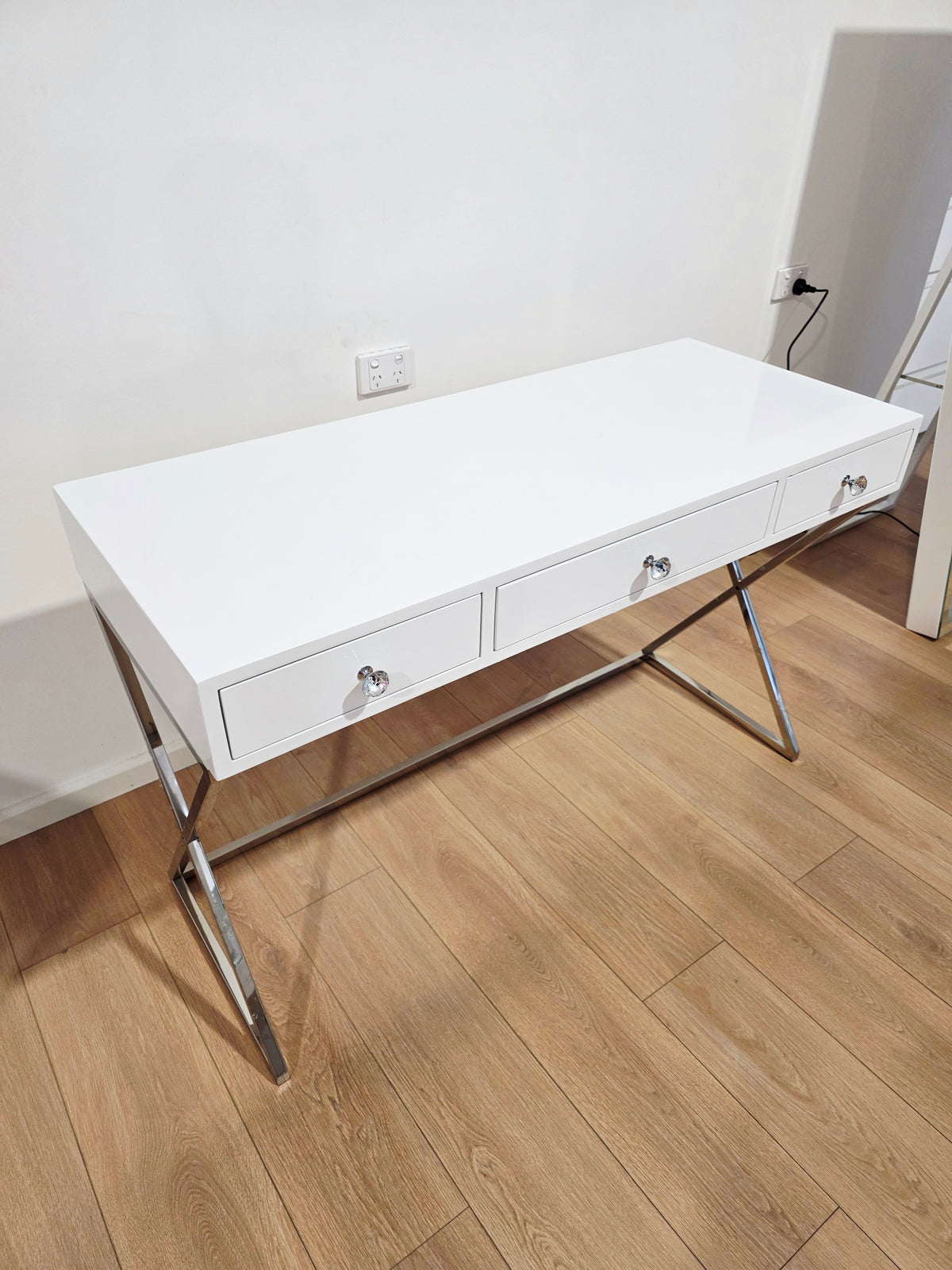 3 Drawers White Glossy Table - Table Top ONLY (No leg) L120cm x D50cm x H13cm