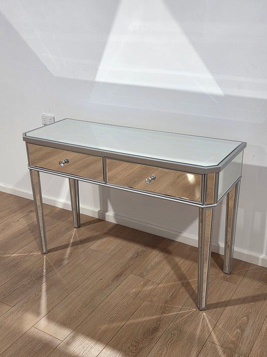 Clearance - 2 Drawers Mirrored Table