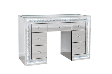 INFINITY Mirrored Makeup Dressing Table - Silver