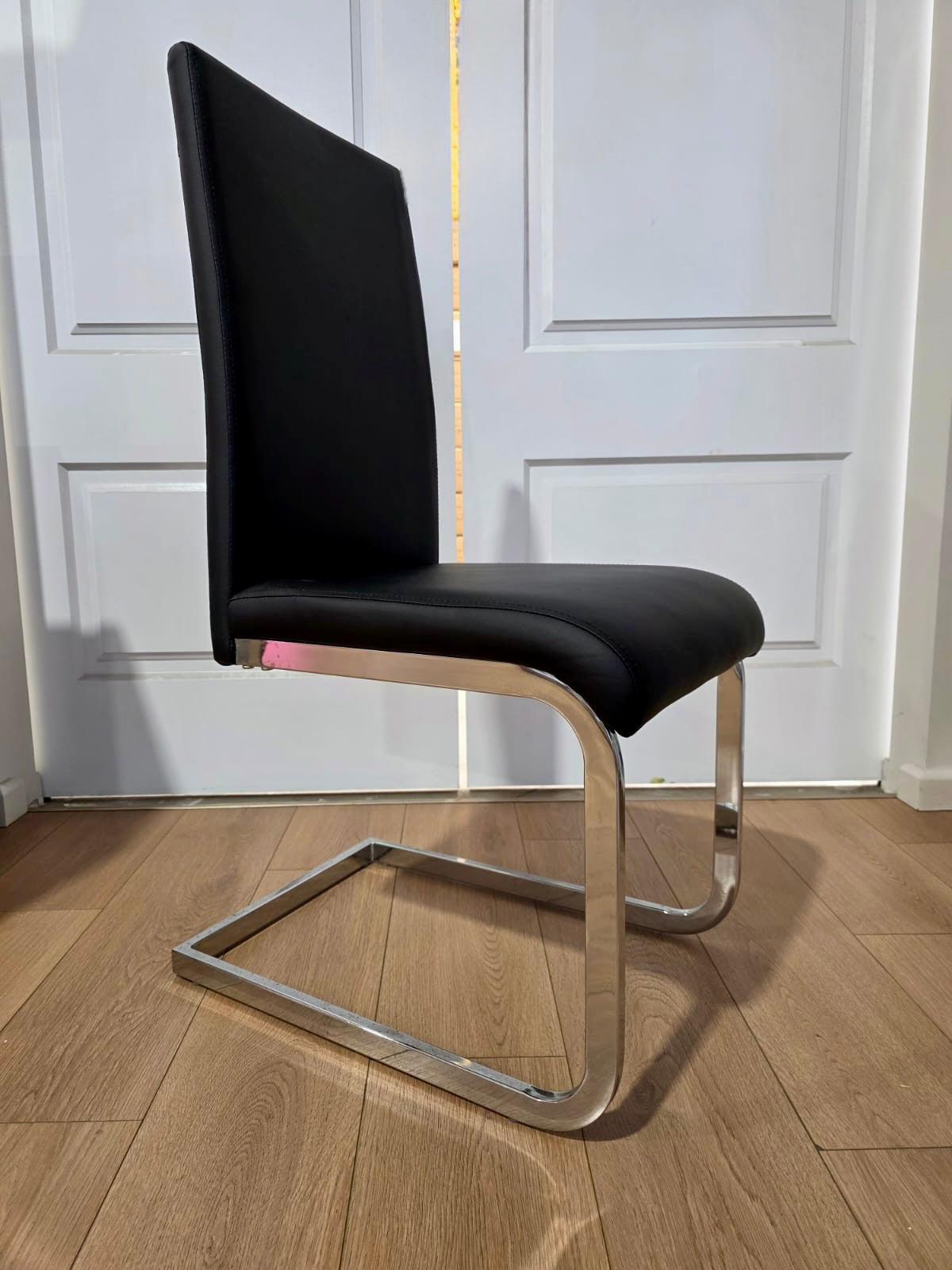 CLEARANCE - Modern PU Leather Chair with Chrome Legs