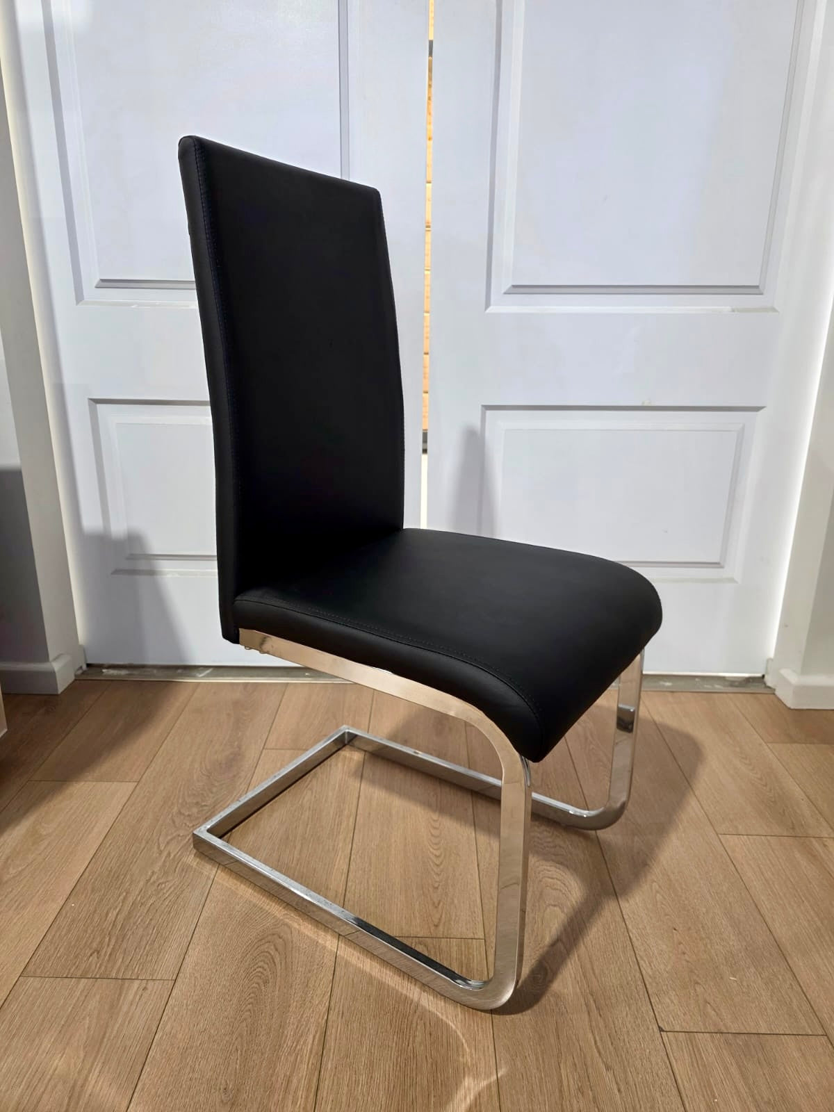 CLEARANCE - Modern PU Leather Chair with Chrome Legs