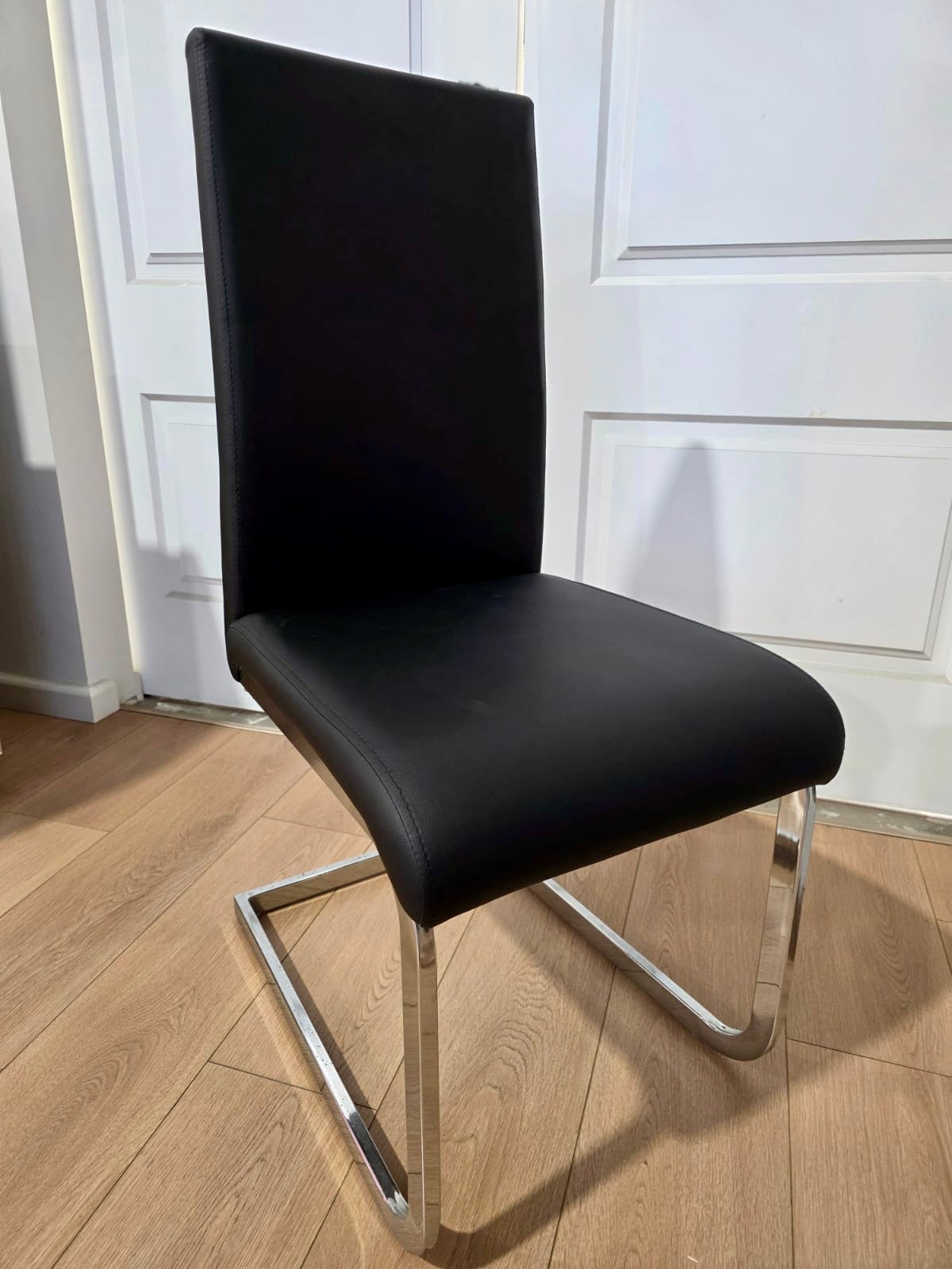 CLEARANCE - Modern PU Leather Chair with Chrome Legs