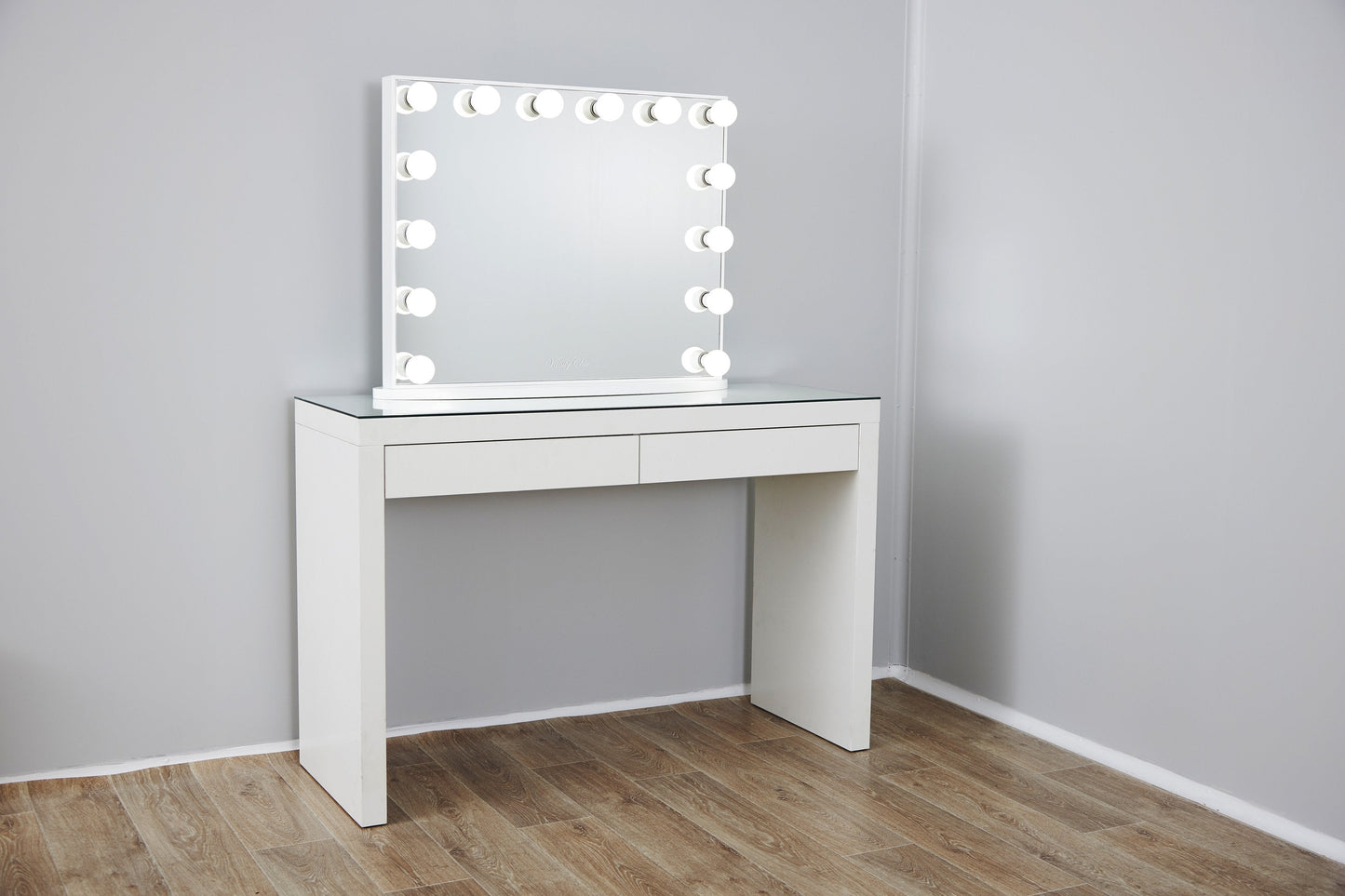 YSABEL Hollywood Makeup Mirror with LED lights + 2 Drawers Vera Makeup Table