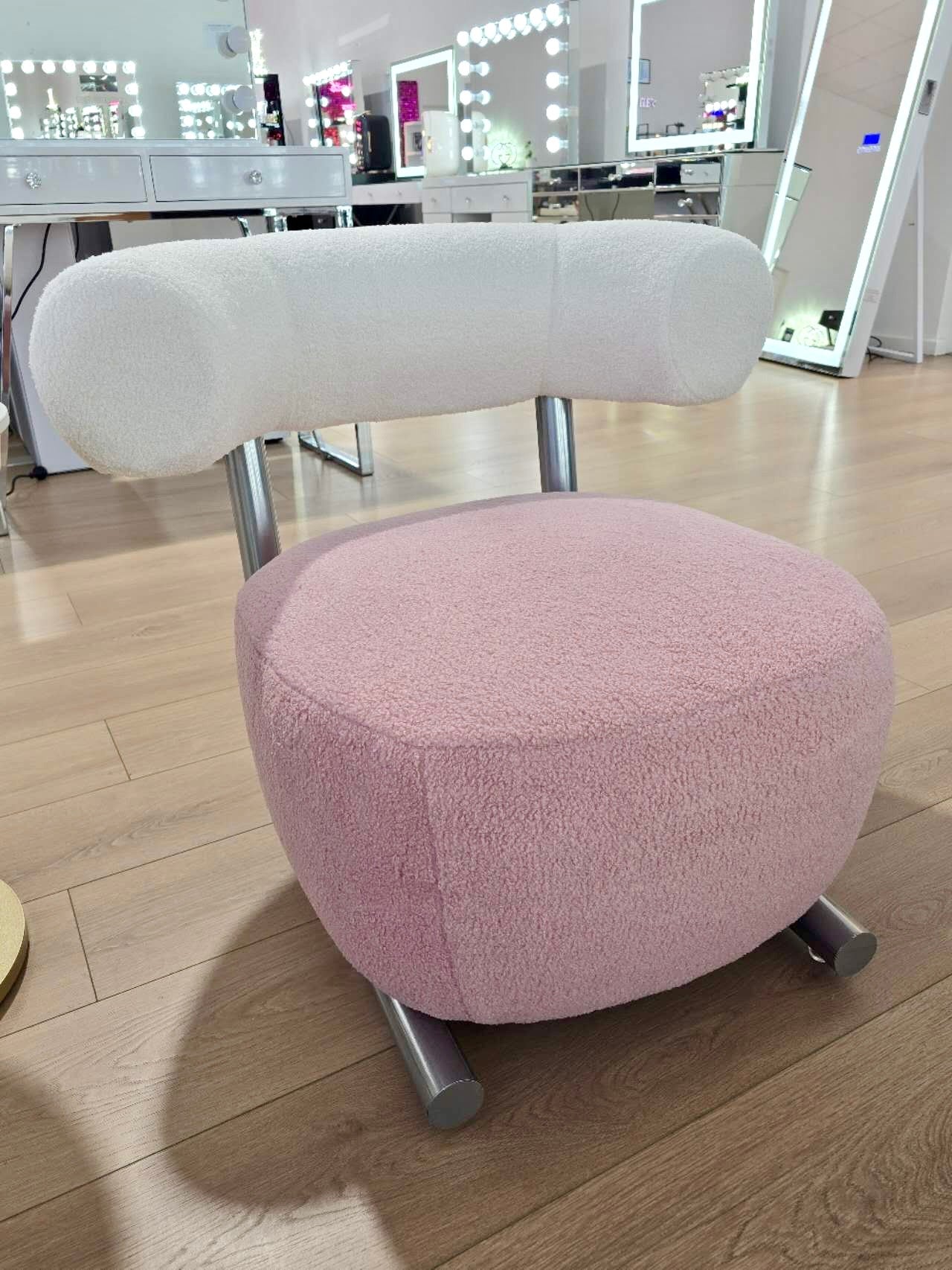 Two-Tone Bouclé Accent Chair