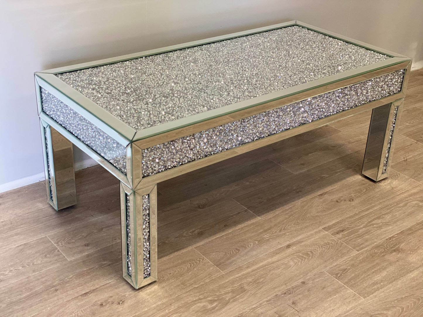 Mirrored Coffee Table with Crushed Diamonds