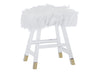 Furry Top Acrylic Makeup Stool / Chair - White
