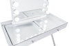 2 Drawers Coco Makeup Table with Clear Glass Top + YSABEL Makeup Mirror with LED Lights