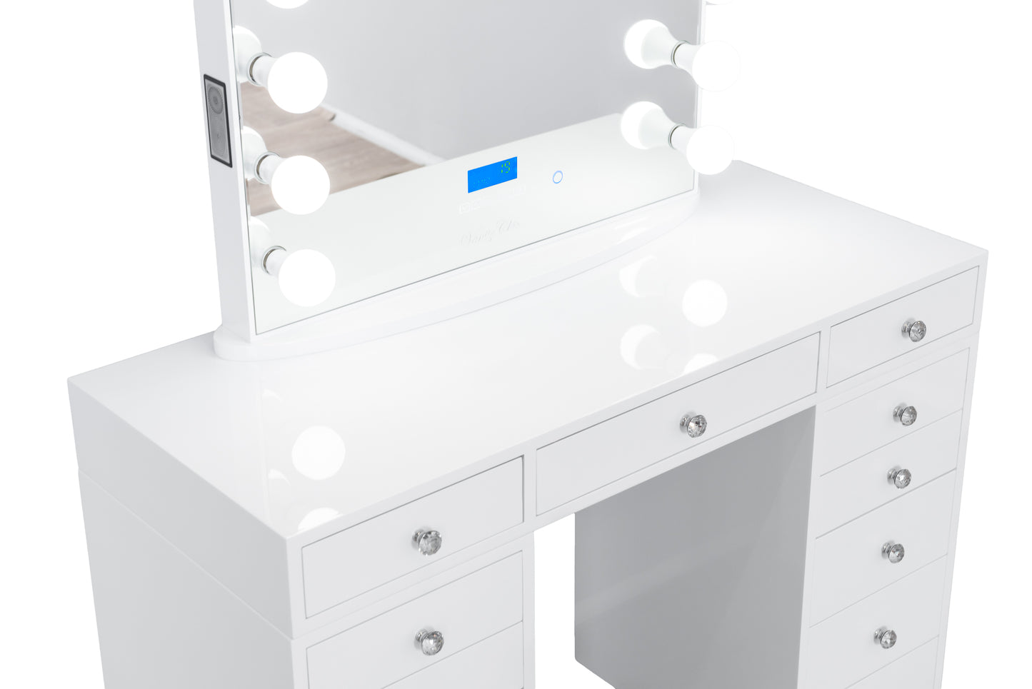 SUNDAY ROSE Beauty Station (Non glass top table) + XL YSABEL Makeup Mirror with LED Lights