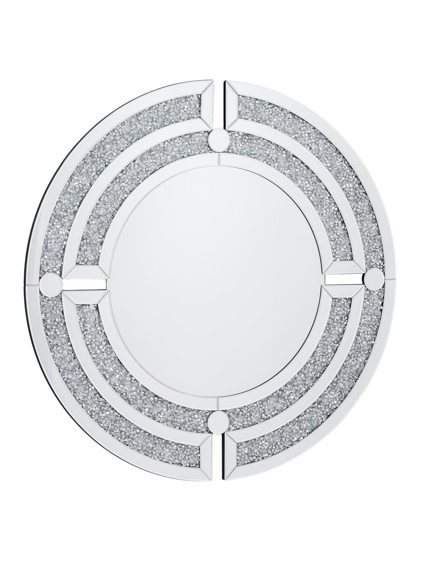 Round Wall Mirror with Crushed Diamonds