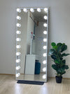 Hollywood Floor Mirror with Sensor Dimmer + Tri-Lights