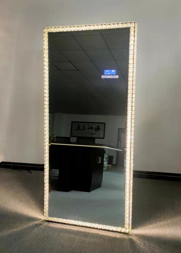 DiamondX Floor Mirror / Hollywood Makeup Mirror with Tri-Lights + Bluetooth Speaker