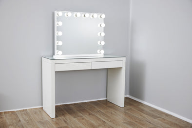 YSABEL Hollywood Makeup Mirror with LED lights + 2 Drawers Vera Makeup Table