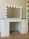 MILA Rose Beauty Station + XL YSABEL Hollywood Makeup Mirror with LED Lights