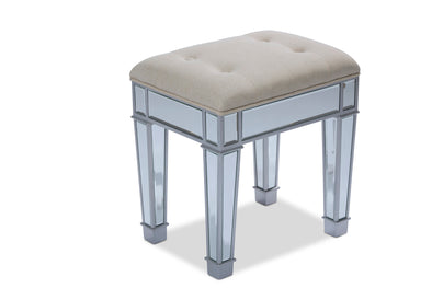 Mirrored Style Makeup Stool (Silver)