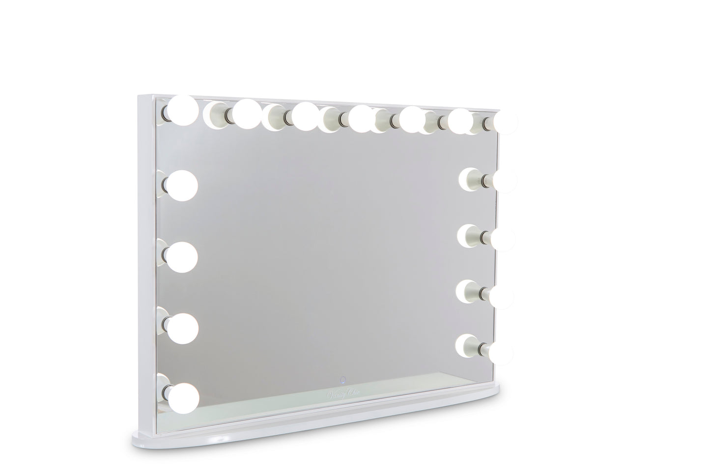 AVA ROSE Beauty Station (Clear Glass Top) + XL YSABEL Hollywood Makeup Mirror with Lights