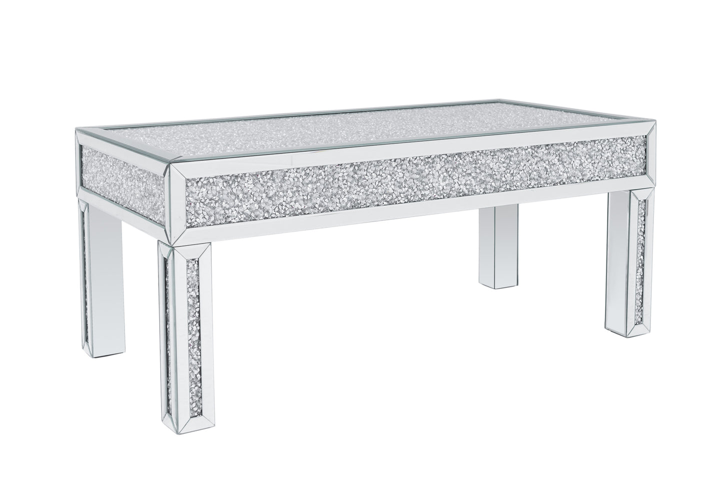 Mirrored Coffee Table with Crushed Diamonds