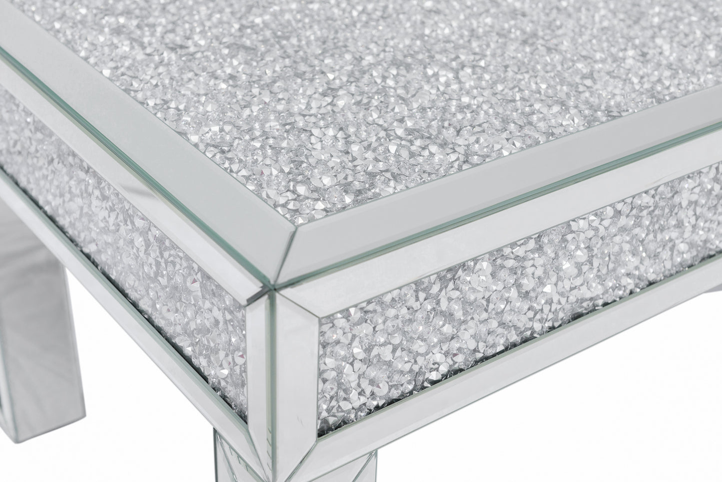 Mirrored Coffee Table with Crushed Diamonds